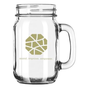 97084 |16 Ounce Handled 4 Corner Drinking Jar