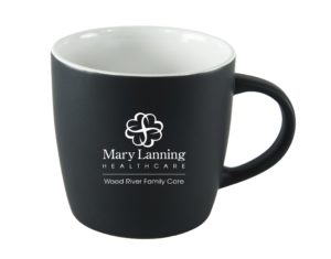 U1859 | 12 Ounce Black Matte with Gloss Color In Espy Mug