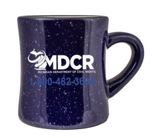 CS82245 | 10 Ounce | Vitrified | Speckled Color Out with White In Diner Mug