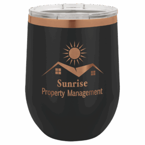 LTM880 | 12oz Polar camel stainless steel tumblers laser etched black powder coat/Rose gold plating