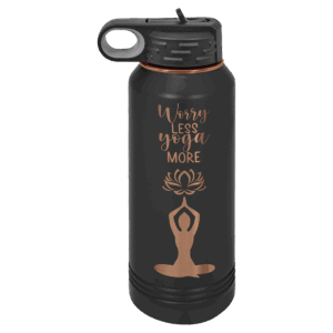 LWB240 | 32oz Polar Camel water bottle, Black Powder coat with Rose Gold Plating