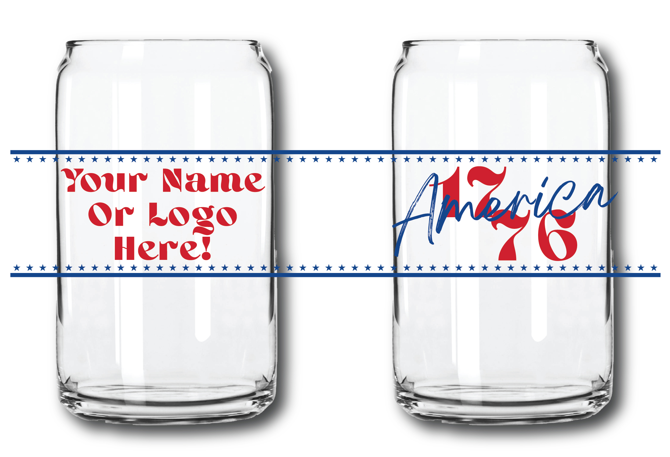 209 | America's 250th Line | 16oz Beer Can Glass