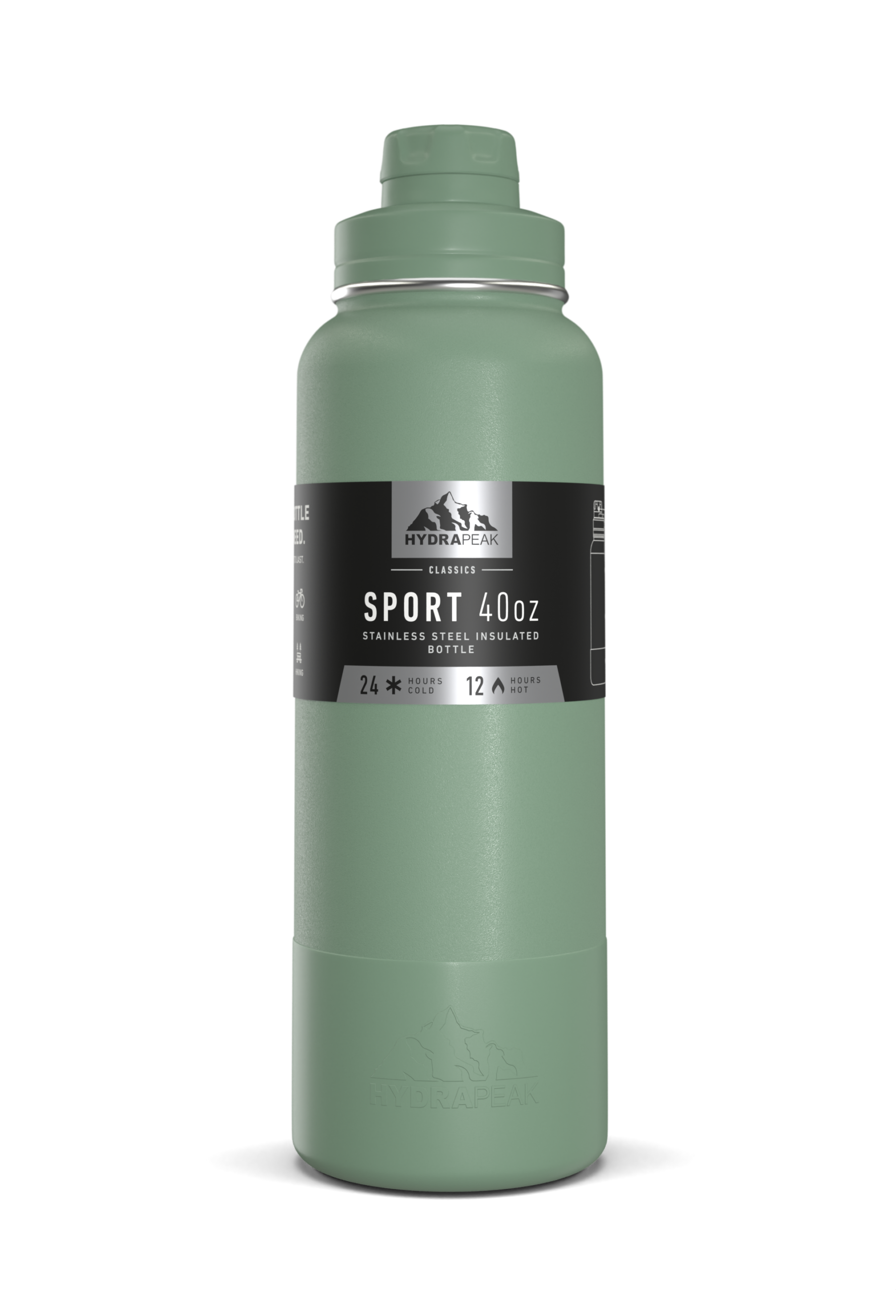 SportBootChug40 | HydraPeak 40oz chug bottle with silicone boot