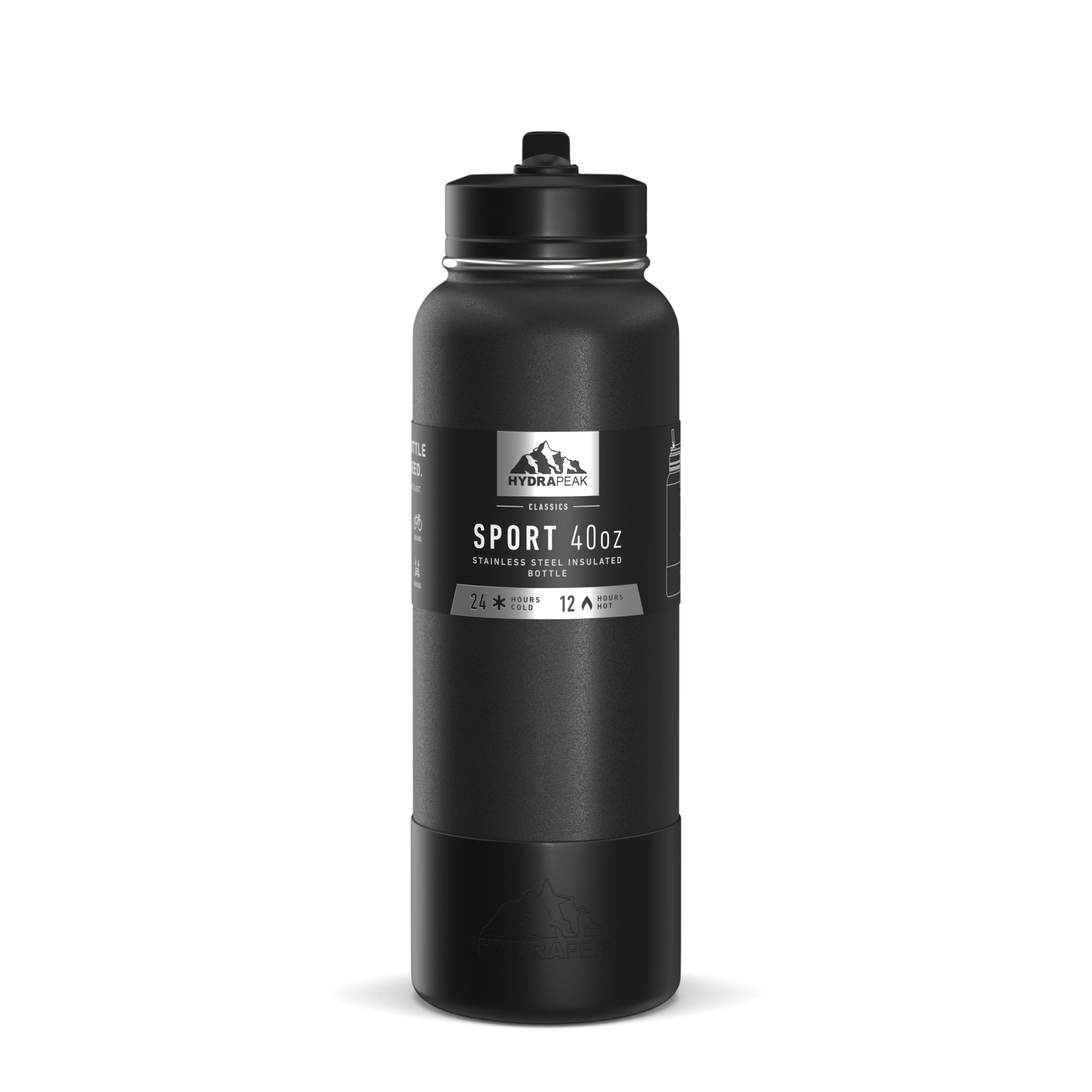 SportBoot40 | HydraPeak 40oz Straw Bottle With Silicone Boot